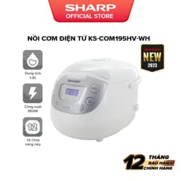 Thumbnail Nồi cơm điện tử Sharp KS-COM195HV-WH 1.8L [12 Chức năng nấu] - Bảo hành 12 tháng 1