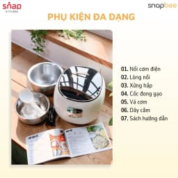 Thumbnail Nồi Cơm Lòng Inox Vân Lục Giác Snapbee RC3000 Pro_Đa Năng_Cho Người Ăn Kiêng_Tiểu Đường [Snap Kitchen] 4