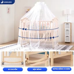 Thumbnail Nôi cũi cho bé Chilux Peace Natural - Đa năng 6 chế độ tiện lợi cho mẹ và bé - Bảo hành 3năm 4