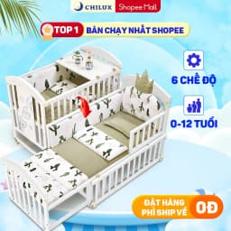 Thumbnail Nôi cũi cho bé sơ sinh đa năng 6 chế độ CHILUX PEACE WHITE - Sử dụng từ 0 đến 12 tuổi 1
