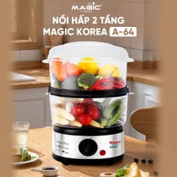 Thumbnail Nồi hấp Magic A-64, nồi hấp 2 tầng, dung tích 5L- Hàng chính hãng. 2
