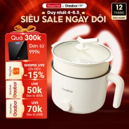 Thumbnail Nồi điện đa năng Gaabor GR-N15A lẩu điện 1.5L chống dính công suất 600W ăn mì nấu lẩu kèm xửng hấp 1