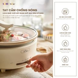 Thumbnail Nồi Lẩu Điện Đa Năng 5L Bear Chiên Xào Nấu Đế Tách Rời Sôi Nhanh Tiết Kiệm Điện Nhiệt Tỏa Đều Siêu Chống Dính NL05F 3