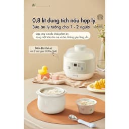 Thumbnail Nồi Nấu Chậm Đa Năng 0.8L Bear DDZ-A08T8 (SC-4H08K) | Kèm xửng hấp - Nồi ăn dặm cho bé | Bảo Hành 18 Tháng 2