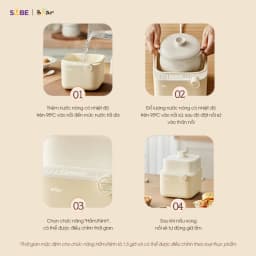 Thumbnail Nồi Nấu Cháo Chậm BEAR 0.8L 7 Chế Độ Nồi Nấu Chưng Yến Hầm Hấp Ninh Cháo Cách Thủy Giữ Trọn Chất Dinh Dưỡng NNC08 4