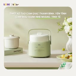 Thumbnail Nồi Nấu Cháo Chậm BEAR 1L Có Xửng Hấp 8 Chế Độ Nấu Hầm Nồi Chưng Yến Nồi Nấu Chậm Cho Bé Giữ Trọn Dinh Dưỡng SC-4H10E 2