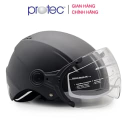 Thumbnail Nón bảo hiểm 1/2 đầu có kính Protec VIC, size lớn, độ che phủ sâu hơn 1