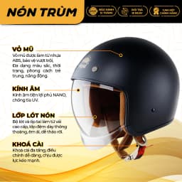 Thumbnail Nón bảo hiểm 3/4 ROYAL M139 có kính âm màu vàng nghệ cam bóng 2