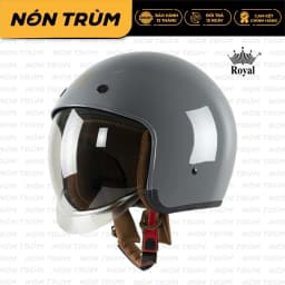 Thumbnail Nón bảo hiểm 3/4 Royal M139 màu Ximang bóng chính hãng được phân phối tại hệ thống Nón Trùm 1