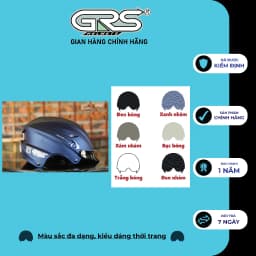 Thumbnail Nón bảo hiểm nửa đầu chính hãng GRS A760T kèm lưỡi trai 1