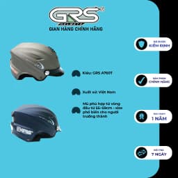 Thumbnail Nón bảo hiểm nửa đầu chính hãng GRS A760T kèm lưỡi trai 2