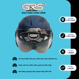 Thumbnail Nón bảo hiểm nửa đầu cho nam nữ có kính chắn gió GRS A737K nhiều màu, mũ nảo hiểm nửa đầu thoáng khí chính hãng 4