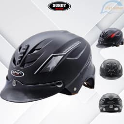 Thumbnail Nón bảo hiểm nửa đầu có kính SUNDY Helmets HP02 Lưỡi trai vân mũ thể thao, Freesize (vòng đầu 56-59cm) cho nam nữ 1