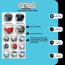Thumbnail Nón bảo hiểm nửa đầu GRS A102K nhiều màu – kèm kính 2