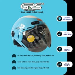 Thumbnail Nón bảo hiểm nửa đầu GRS A102K nhiều màu – kèm kính 3