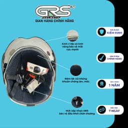 Thumbnail Nón bảo hiểm nửa đầu GRS A102K nhiều màu – kèm kính 4