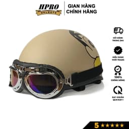 Thumbnail Nón bảo hiểm nửa đầu Hpro helmet tem Shin-Cậu bé bút chì, freesize (55-59cm), kèm kính phi công, uv 4