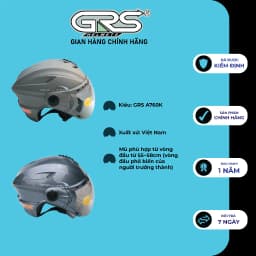 Thumbnail Nón bảo hiểm nửa đầu kèm kính GRS A760K 2