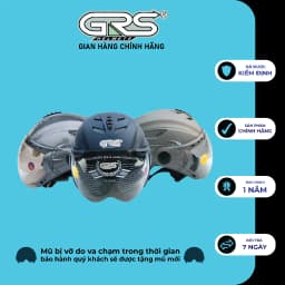 Thumbnail Nón bảo hiểm nửa đầu kèm kính GRS A760K 3