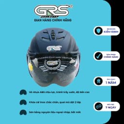 Thumbnail Nón bảo hiểm nửa đầu kèm kính GRS A760K 4