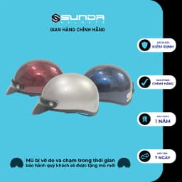 Thumbnail Nón bảo hiểm nửa đầu SUNDA HALYA kèm lưỡi trai 2