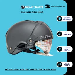 Thumbnail Nón bảo hiểm nửa đầu SUNDA 135D nhiều màu - giấu kính tháo lót 1