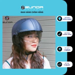 Thumbnail Nón bảo hiểm nửa đầu SUNDA 135D nhiều màu - giấu kính tháo lót 3