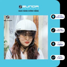 Thumbnail Nón bảo hiểm nửa đầu SUNDA 135D nhiều màu - giấu kính tháo lót 4