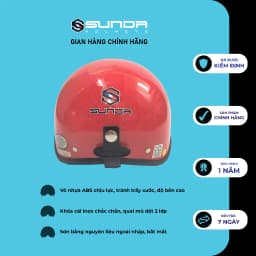 Thumbnail Nón bảo hiểm nửa đầu SUNDA HALYA kèm lưỡi trai 4