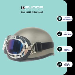 Thumbnail Nón bảo hiểm nửa đầu SUNDA HALYA kèm kính phi công- nhiều màu 1