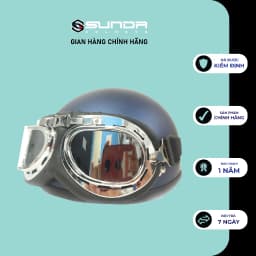 Thumbnail Nón bảo hiểm nửa đầu SUNDA HALYA kèm kính phi công- nhiều màu 3