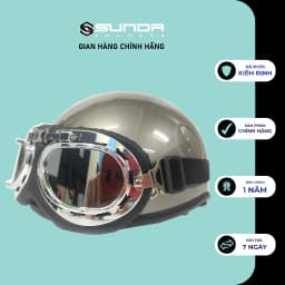 Thumbnail Nón bảo hiểm nửa đầu SUNDA HALYA kèm kính phi công- nhiều màu 4