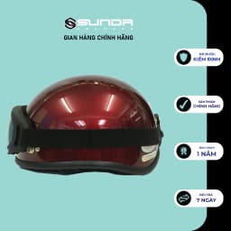 Thumbnail Nón bảo hiểm nửa đầu SUNDA HALYA kèm kính UV – nhiều màu 1