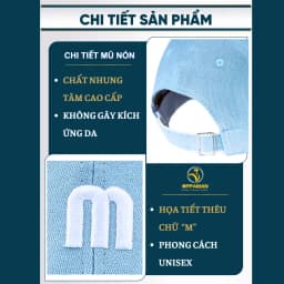 Thumbnail Nón kết nam chất nhung nón kết nam nữ nón kết xịn thêu chữ M hàn quốc mũ lưỡi trai chữ M ON3 OPPAMAN 3