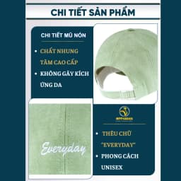 Thumbnail Nón kết nam nữ đẹp xịn ngầu hàn quốc vải nhung thoáng mát thêu chữ everyda cao cấp mịn ON1 OPPAMAN 3
