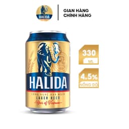 Thumbnail Nồng độ cồn 4.5% - Thùng 24 lon bia Halida 330ml (24x330ml) 1