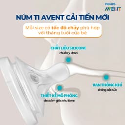 Thumbnail Núm Ti Philips Avent Natural Mô Phỏng Tự Nhiên Cho Trẻ Sơ Sinh Chính Hãng Cổ Rộng Đủ Size 3