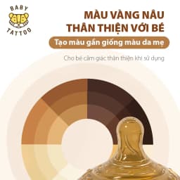 Thumbnail Núm Ti Silicone Nano Bạc Kháng Khuẩn Thay Thế Cho Bình Sữa Silicone Nano Bạc BABY TATTOO, Núm Ti Mềm Dẻo Đàn Hồi Cao 4