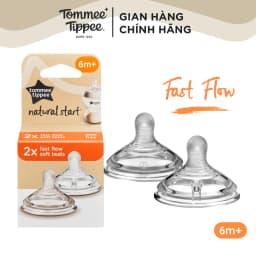 Thumbnail Núm Ty Silicon Siêu Mềm Tự Nhiên Cho Bé Tommee Tippee Natural Start Fast Flow Từ 6 Tháng (Vỉ đôi, tách lẻ) 1