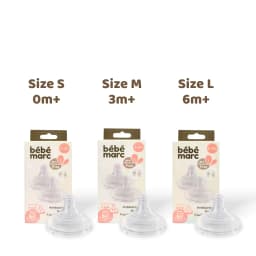 Thumbnail Núm Ty Silicone Cao Cấp Kháng Khuẩn Tự Nhiên An Toàn Cho Bé Yêu bébémarc - Nhiều Size (Set 2 Cái) 1