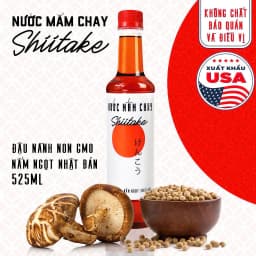 Thumbnail Nước mắm chay cao cấp Shiitake ủ chượp từ đậu nành, nấm ngọt Shiitake và trái thơm, chai nhựa 525ml/chai Làng Chài Xưa 1