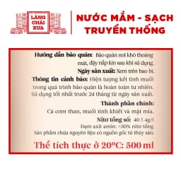 Thumbnail Nước mắm nhỉ 40 độ đạm Làng Chài Xưa nhãn vàng chai thủy tinh 500ml ủ chượp 2 lần không chất bảo quản 2
