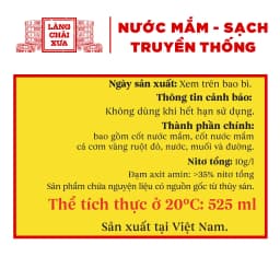 Thumbnail Nước mắm nhỉ cá cơm ruột đỏ Làng Chài Xưa 525ml/chai cá ngon vùng nước trồi 300 năm truyền thống 2