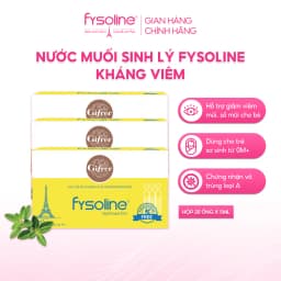Thumbnail Nước muối sinh lí Pháp FYSOLINE hỗ trợ kháng khuẩn, viêm mũi, sổ mũi cho bé - Hộp vàng 20 ống x 5ml 1