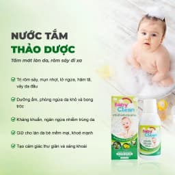 Thumbnail Nước tắm thảo dược cho bé Baby Clean 250ml giảm rôm sảy, hăm tã, làm sạch và mát cơ thể cho bé 2