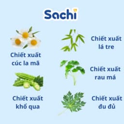 Thumbnail Nước tắm thảo dược SACHI dịu mát da, phòng rôm sảy, mẩn ngứa, hăm tã, bảo vệ làn da cho bé hộp 10 gói x 10ml 4