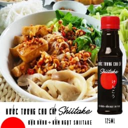 Thumbnail Nước tương cao cấp Shiitake lên men tự nhiên từ đậu nành và nấm ngọt Shiitake, chai nhựa 125ml/chai Làng Chài Xưa 4