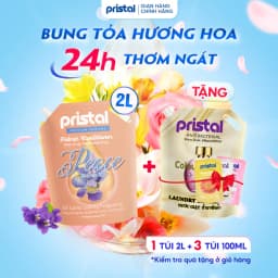 Thumbnail Nước xả vải sinh học Pristal Peace hương hoa violet, nước xả 2L lưu hương thơm cực lâu an toàn cho da em bé 1
