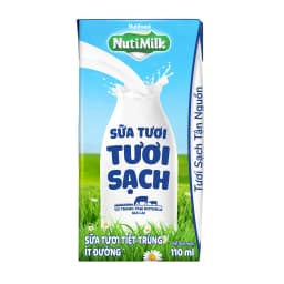 Thumbnail NutiMilk Sữa Tươi Tươi Sạch Ít Đường Hộp 110ml Thùng 24 Hộp (110ml x 24 hộp) 2