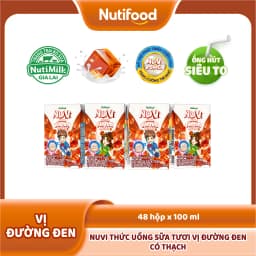 Thumbnail NuVi Thức Uống Sữa Tươi Có Thạch Vị Đường Đen 100ml (Hộp 100ml x 48) 2